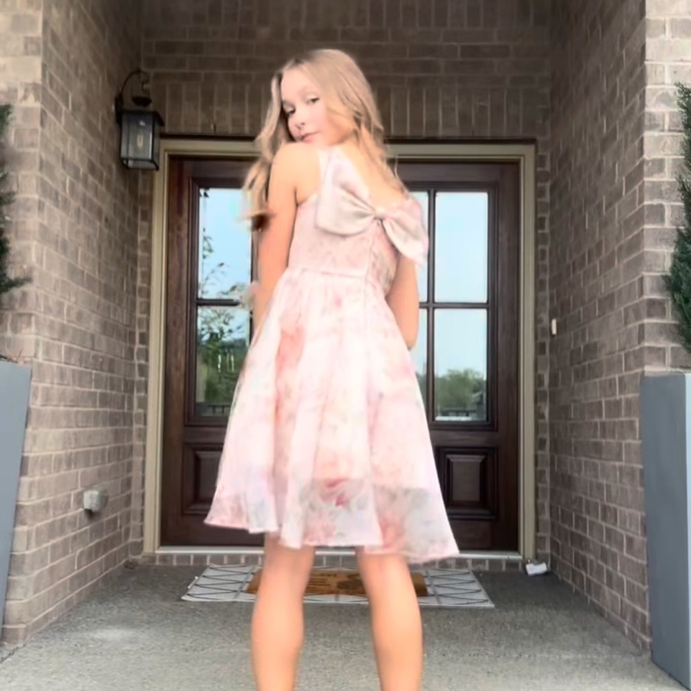 Rare Editions Pink and Purple Floral Dress